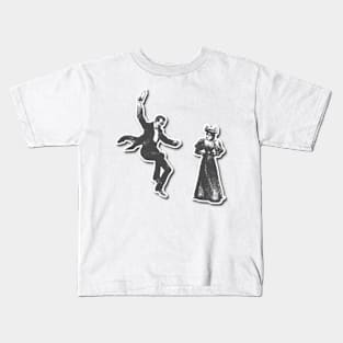 He Danced A Jig Sticker Couple In Gray Kids T-Shirt